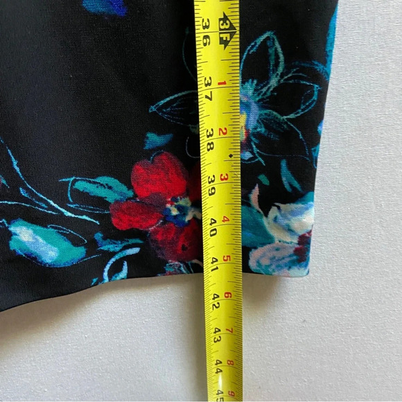 Betsey Johnson Black Floral Midi short sleeve Dress Sz 4 - Picture 15 of 15
